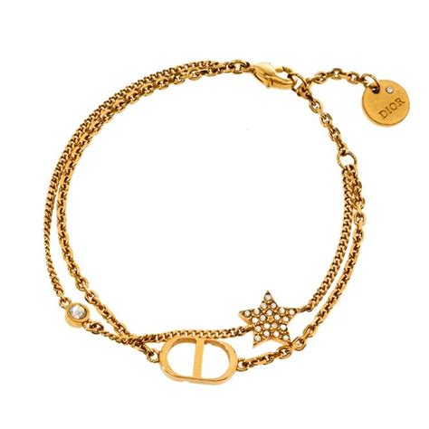 dior star bracelet gold|dior gold chain bracelet.